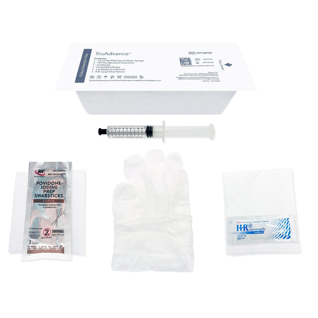 Image of TruAdvance Foley Insertion Tray with 10mL Water Syringe and PVP Swabsticks