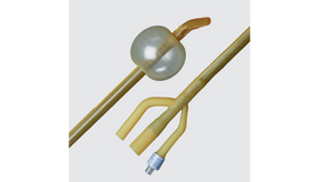 Image of BARDEX LUBRICATH Hematuria Latex Foley Catheter, Coude Tip, 3-Way, 24 Fr, 30cc