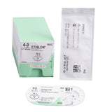 Image of Ethicon 662G ETHILON® Nylon Suture 4-0, FS-2 19mm Reverse Cutting Needle, 18", Black Monofilament