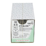 Image of Ethicon 1667G ETHILON® Nylon Suture 4-0, PS-2 19mm Precision Point Reverse Cutting Needle, 18", Black Monofilament