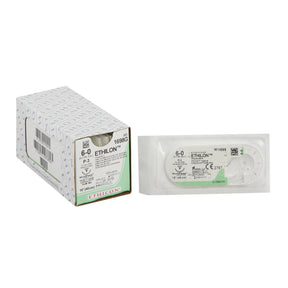 Image of Ethicon 1698G ETHILON® Nylon Suture 6-0, P-3 13mm Reverse Cutting Needle, 18", Black Monofilament