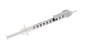 Image of Safety Glide Syringe, 1mL, with Needle 27" x 3/8" ID