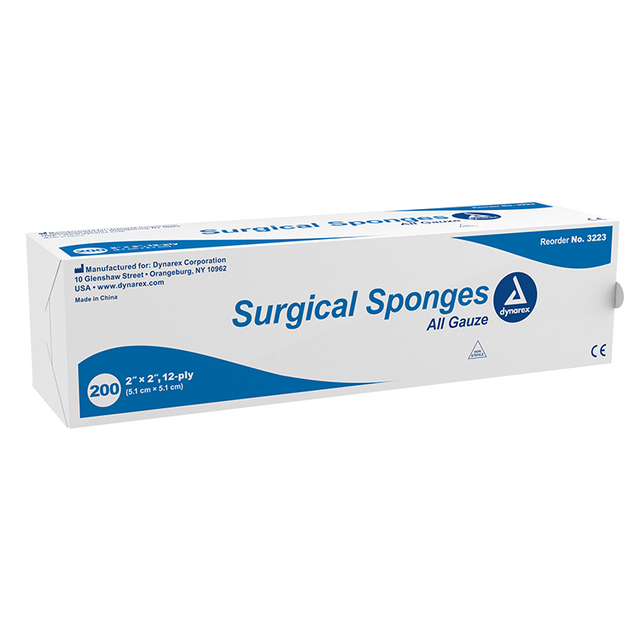 Image of Dynarex Gauze Sponges 2" x 2", 12-Ply, Non-Sterile