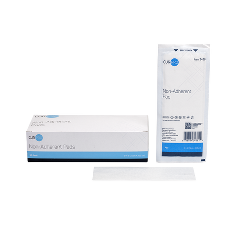 Image of Dynarex Non-Adherent Pad, 3" x 8" Large, Sterile