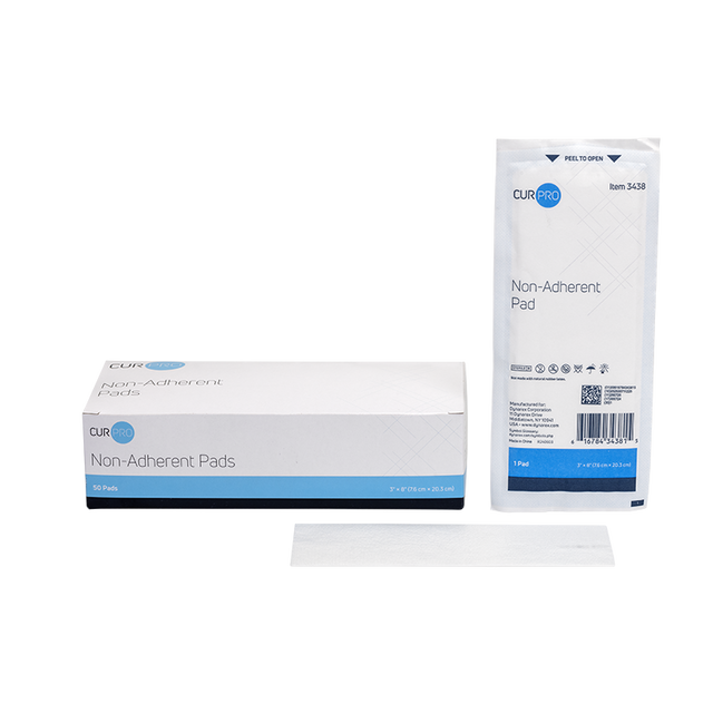 Image of Dynarex Non-Adherent Pad, 3" x 8" Large, Sterile