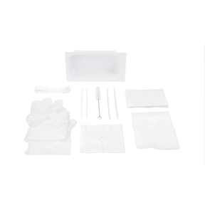 Image of Dynarex Resp-O2 Tracheostomy Care Kit - One Compartment Tray With Vinyl Gloves