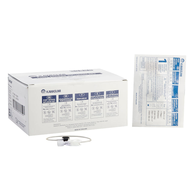 Image of Kawasumi Huber Infusion Set PI03020 - 22G x 3/4" 8 Inch Tubing Without Port