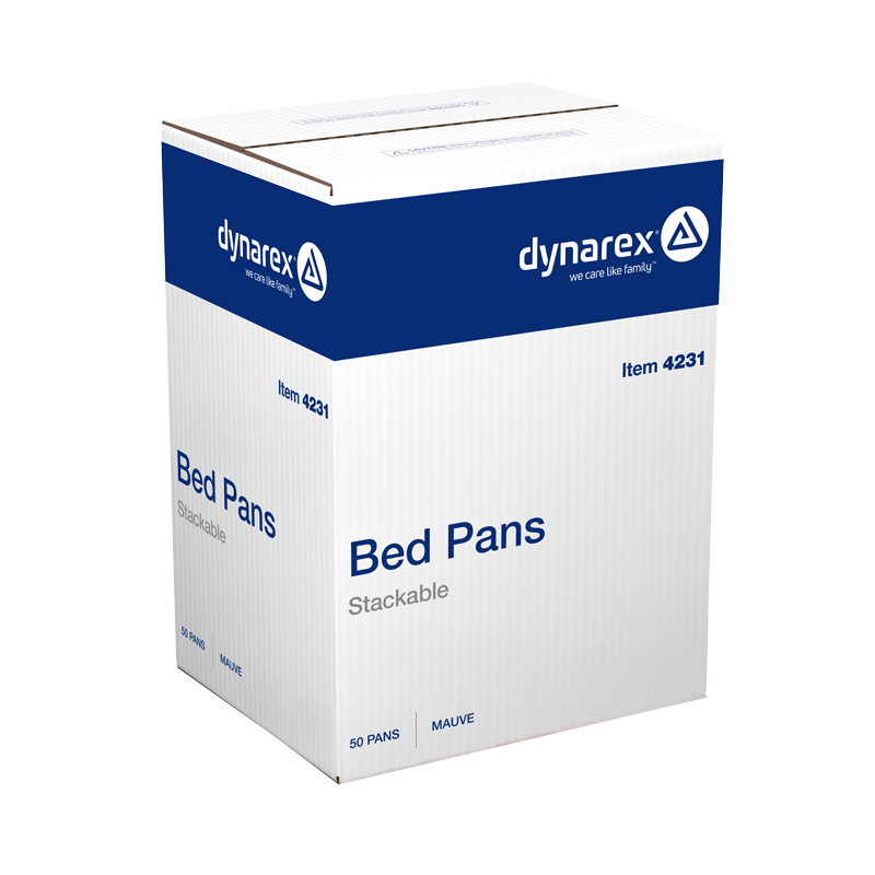 Dynarex Bed Pan - Stackable, 1 qt., Mauve