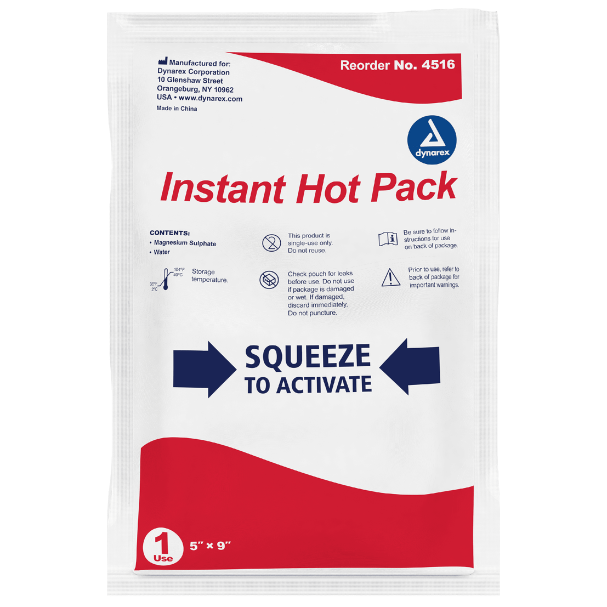 Image of Dynarex Instant Hot Pack 5" x 9"