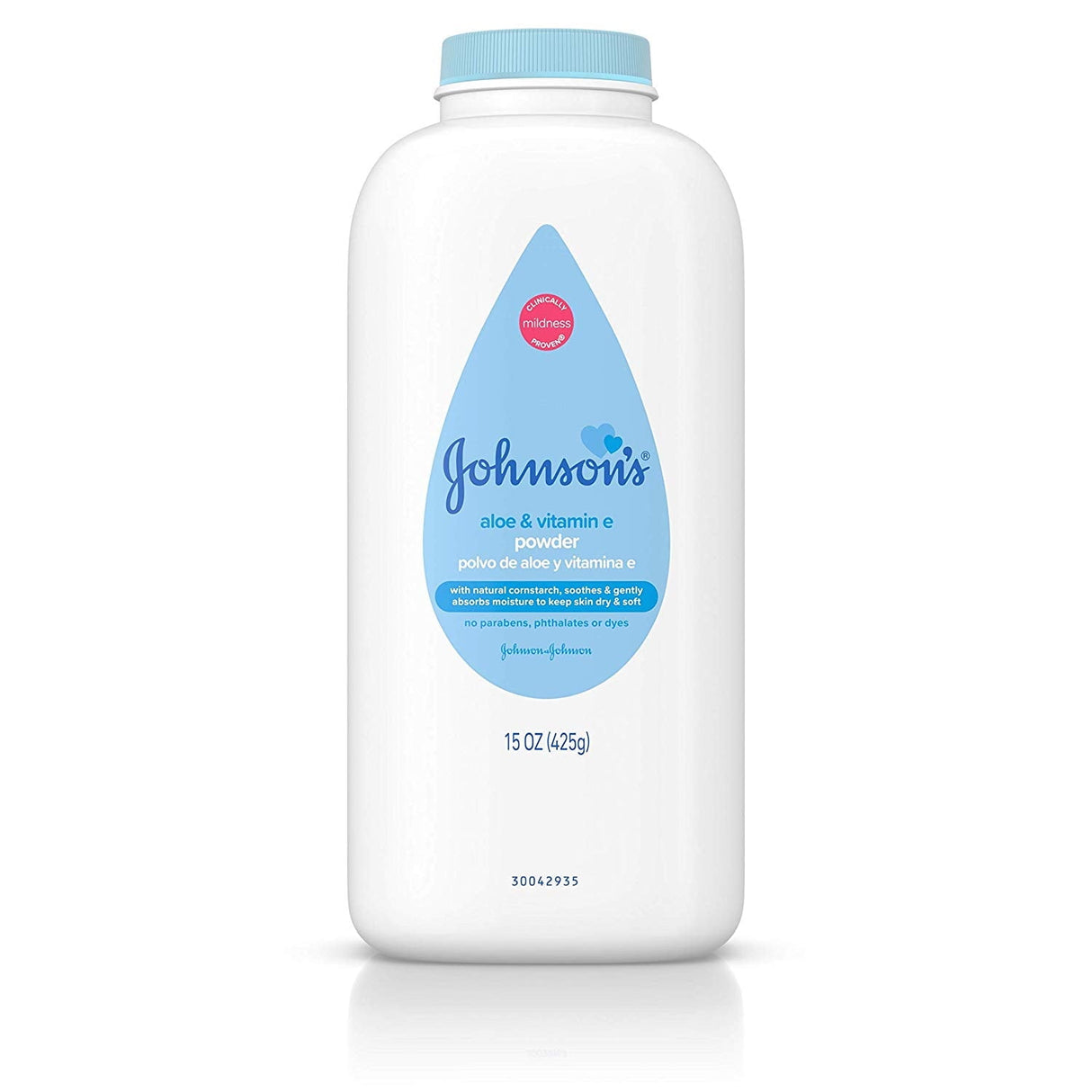 Image of Johnson & Johnson Baby Powder, Pure Cornstarch, with soothing aloe vera and vitamin E, 15 oz