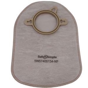Image of Safe N Simple 8" Closed 2-Piece Pouch, Beige, 50 mm, 2" Flange, with Belt Tabs