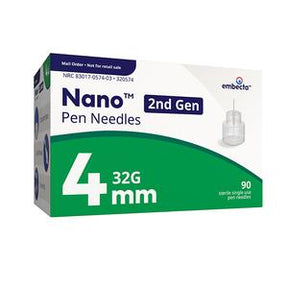 Image of Nano 2nd Gen Pen Needles, 4mm x 32G (90 count)