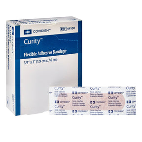 Image of Curity™ Flexible Adhesive Fabric Bandage, 3/4" x 3" with 3/4'' x 7/8" Pad