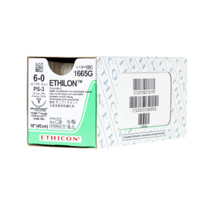 Image of Ethicon 1665G ETHILON Suture, Precision Point - Reverse Cutting, PS-3 16mm 3/8 Circle, 18", 6-0
