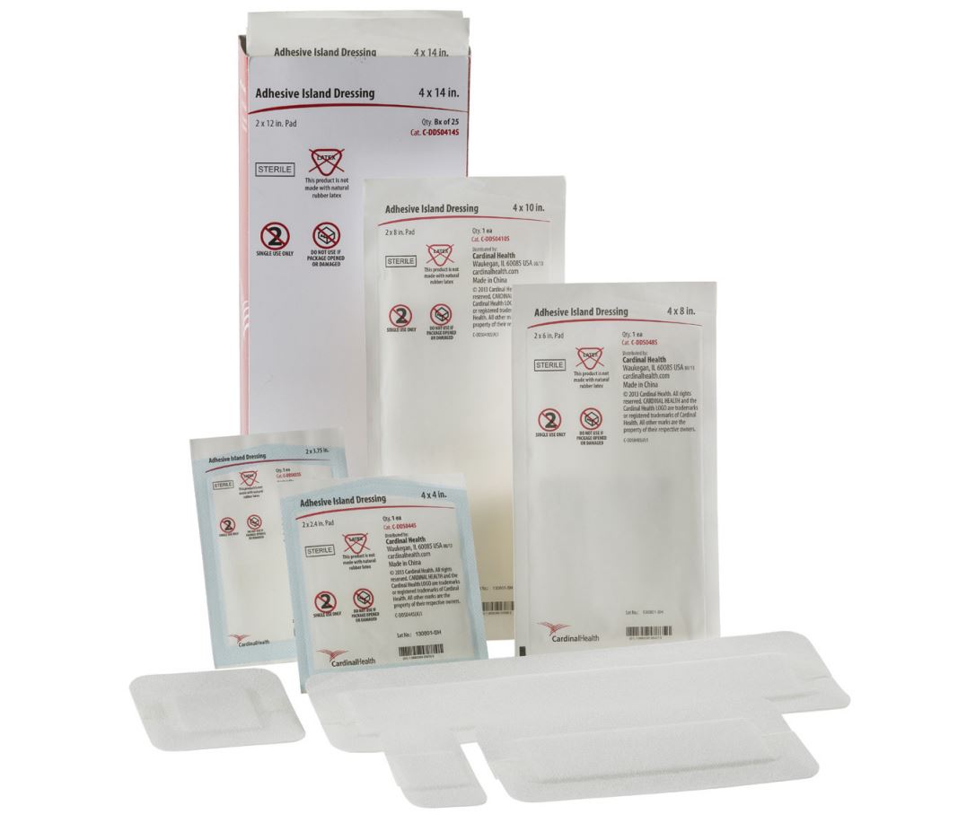 Cardinal Health Adhesive Island Dressings, Sterile, Latex-Free