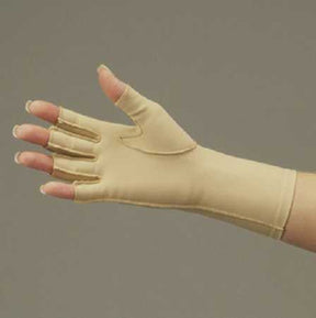 Image of DeRoyal Edema Glove, 3/4" Finger Over Wrist, Right, Champagne, Small
