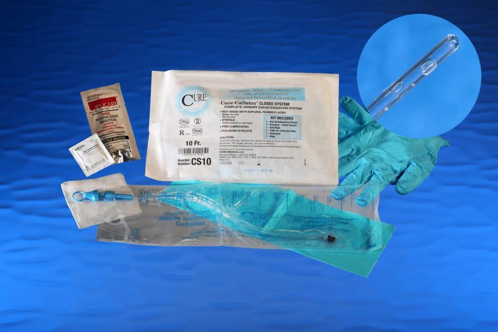 Image of Cure Catheter Closed System With 1500mL Integrated Collection Bag, Singles and Kits