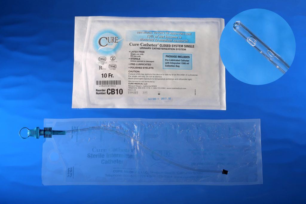 Image of Cure Catheter Closed System With 1500mL Integrated Collection Bag, Singles and Kits