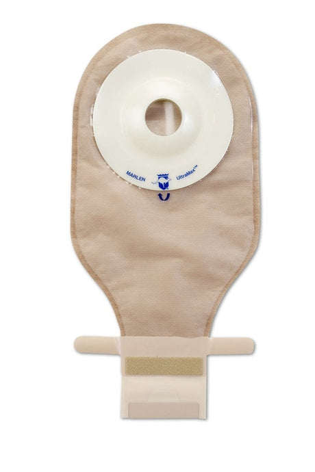 Image of UltraMax 9" One-Piece Drainable Ileostomy Pouches, Shallow Convexity, Transparent, 1/2" Opening