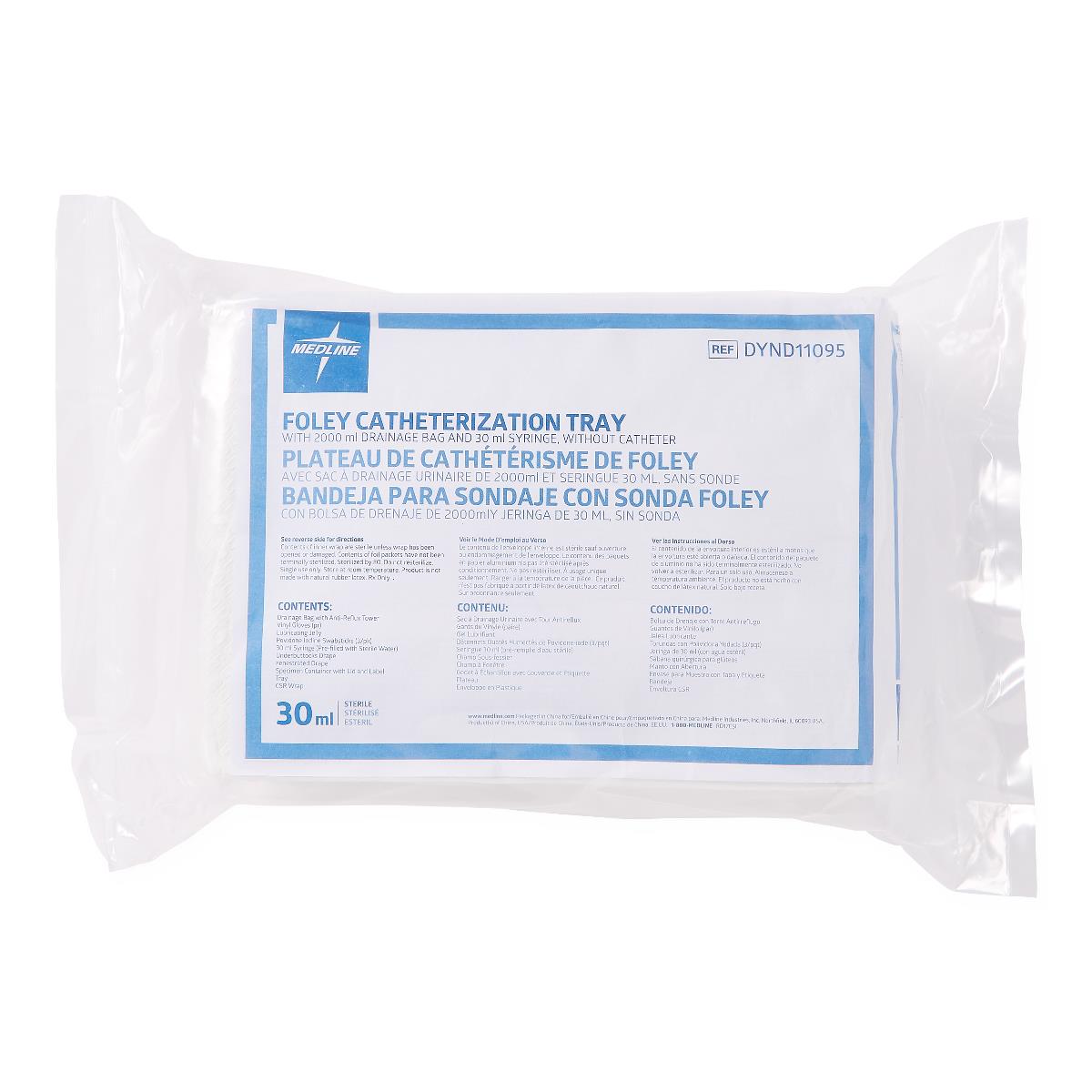 Image of Add-A-Cath 2-Layer Foley Catheter Tray with Antireflux Tower Drain Bag, 30 mL