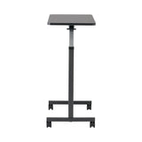 Image of Economy Overbed Table, Walnut Top, Silver Hammertone Base