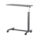 Image of Economy Overbed Table, Walnut Top, Silver Hammertone Base