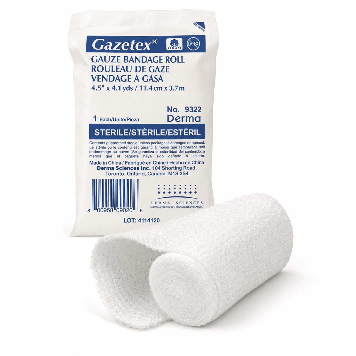 Image of Gazetex® Bandage Roll 4.5" x 4.1 yds, 6-Ply, Sterile