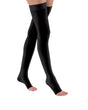 Image of JOBST Relief Compression Thigh-High with Silicone Dot Band, 30-40, Open Toe, Medium, Black