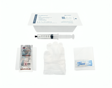 Image of TruAdvance Foley Insertion Tray with 10mL Water Syringe and BZK Swabsticks