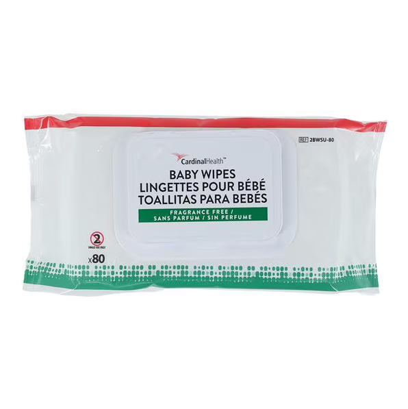 Cardinal Health™ Baby Wipes, Fragrance Free (80 per tub)