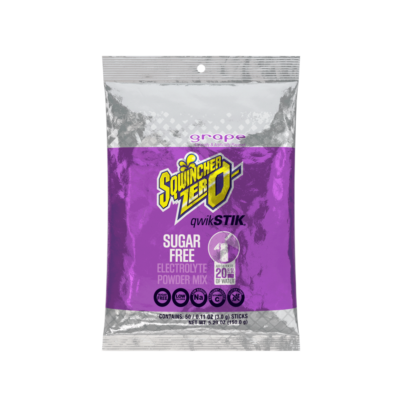 Image of Sqwincher QwikStik Zero, Grape, 0.11 oz. Packets