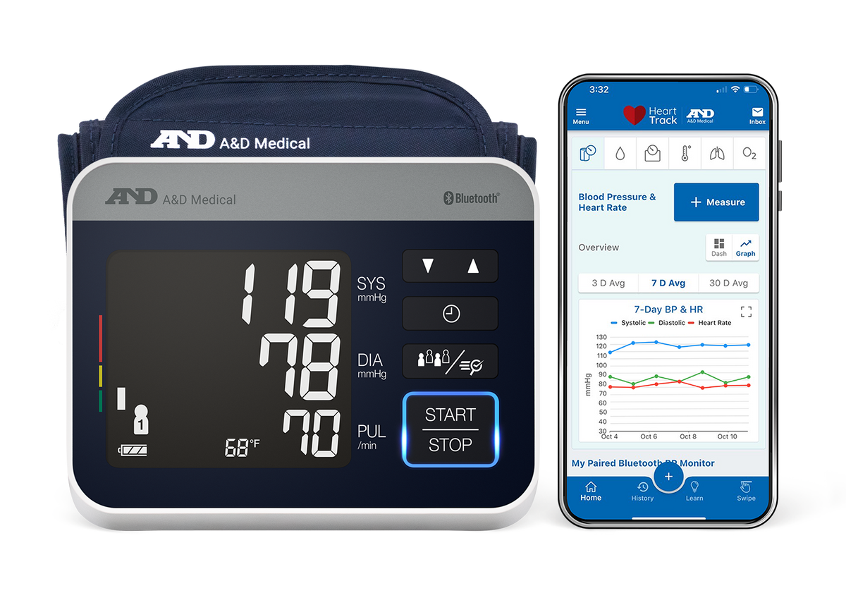 A&D Medical Precision Check Pro Next Gen Bluetooth Blood Pressure Moni ...