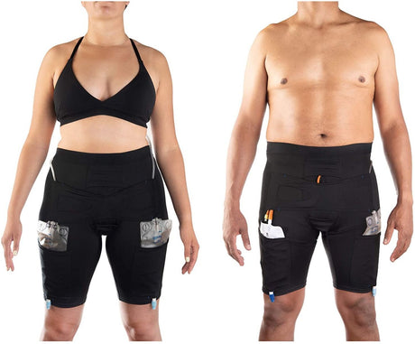 Image of CathWear medical underwear with urinary leg bag/drainage bag holder, Black, X-Large