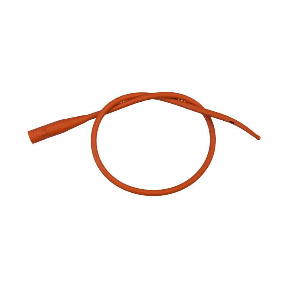 Image of Bardia Red Rubber Urethral Catheter, Olive Coude Tip