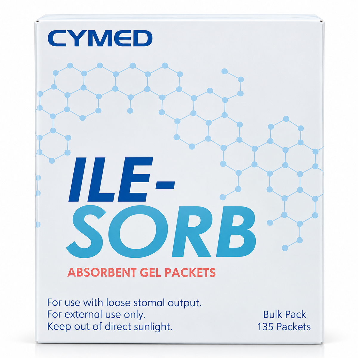 Cymed ILE-SORB Absorbent Gel Packets, 135 Count Bulk Pack, for Loose Stomal Output