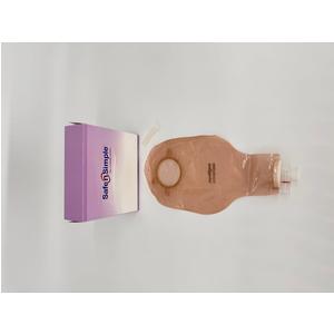 Image of Safe N' Simple 9" Urostomy 2-Piece Pouch, Beige, 57mm, 2-1/4" Flange, With Valve, and Belt Tabs