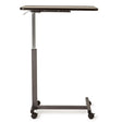 Image of Economy Overbed Table, Walnut Top, Silver Hammertone Base
