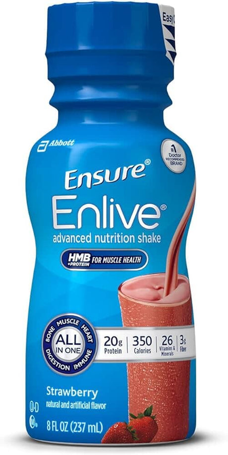 Image of Ensure Enlive, Strawberry, 8 fl oz Retail Bottle