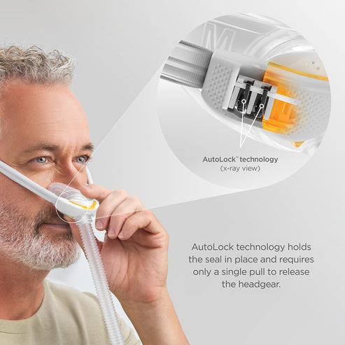 Image of F&P Solo™ Nasal CPAP/BiPAP Mask with Headgear