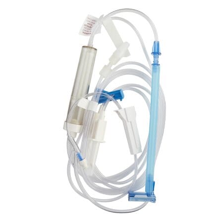 Image of IV Pump Set Alaris® Pump 1 Port 60 Drops / mL Drip Rate 180 Micron Filter 122 Inch Tubing Blood (Case of 10)