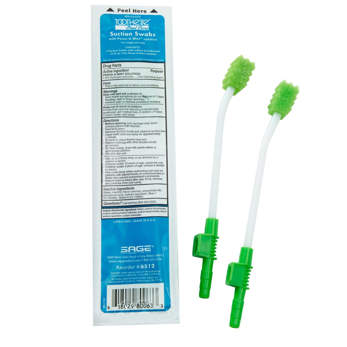 Image of Single Use Suction Swab System with Perox-A-Mint Solution