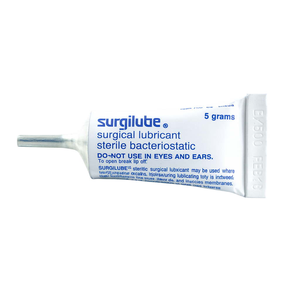 Surgilube Surgical Lubricant sterile 5g tube 00281-0205-55 by HR Pharmaceuticals.