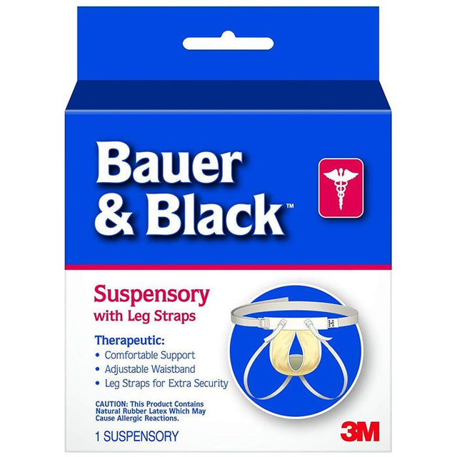 Image of 3M™ Bauer & Black™ Scrotal Support Suspensory, with Leg Straps, Medium (Size 0 to 2)