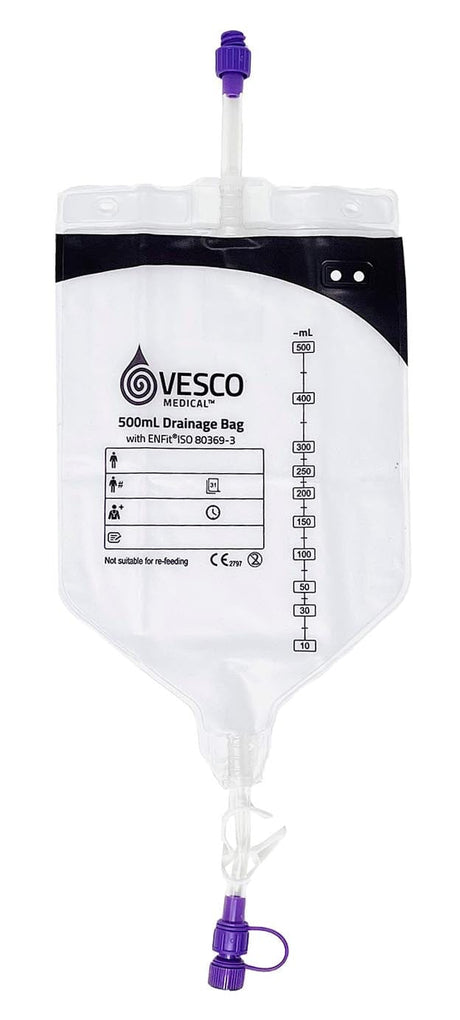 Image of 500mL ENFit Compatible Drainage Bag, with 60 Inch Tubing
