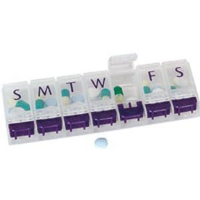 Image of 7-Day Push Button Pill Reminder 2" x 5-5/8" Medium