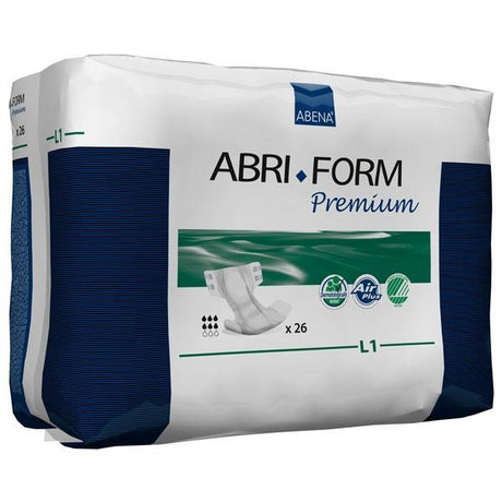 Image of Abena Abri-Form Premium Incontinence Brief, Adult, Size L1, 2500mL, 100 to 150cm Hip, Six Drops
