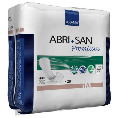Image of Abena Abri-San Premium Incontinence Pad, Size 1A, 200mL Absorbency, 4" x 11" L