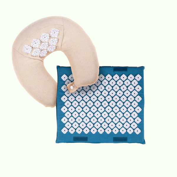 Acutens Kanjo Travel Acupressure Set with Neck Pillow and Foot