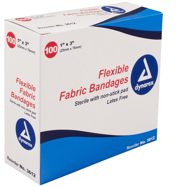 Image of Adhesive Fabric Bandages Sterile, 1" x 3"
