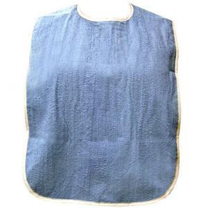 Image of Adult Bib with Velcro Closure and Vinyl Backing, Blue, 18" x 30"
